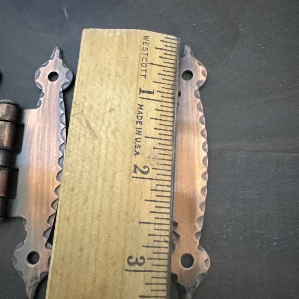 NOS! (2) VINTAGE COPPER HINGES OFFSET DOORS